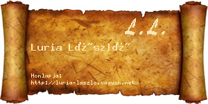 Luria László névjegykártya