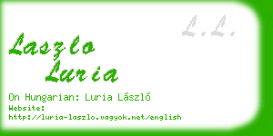laszlo luria business card